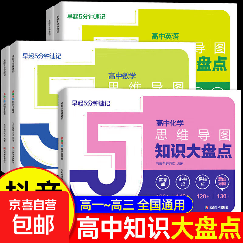 【正版现货新书】高中知识大盘点思维导图早起5分钟速记全套9本  高中思维导图张雪峰2025新版数学 知识通高中高考基础知识复习难点通用必背知识...