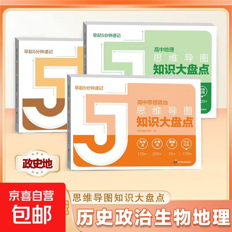 【正版现货新书】高中知识大盘点思维导图早起5分钟速记全套9本  高中思维导图张雪峰2025新版数学 知识通高中高考基础知识复习难点通用必背知识...