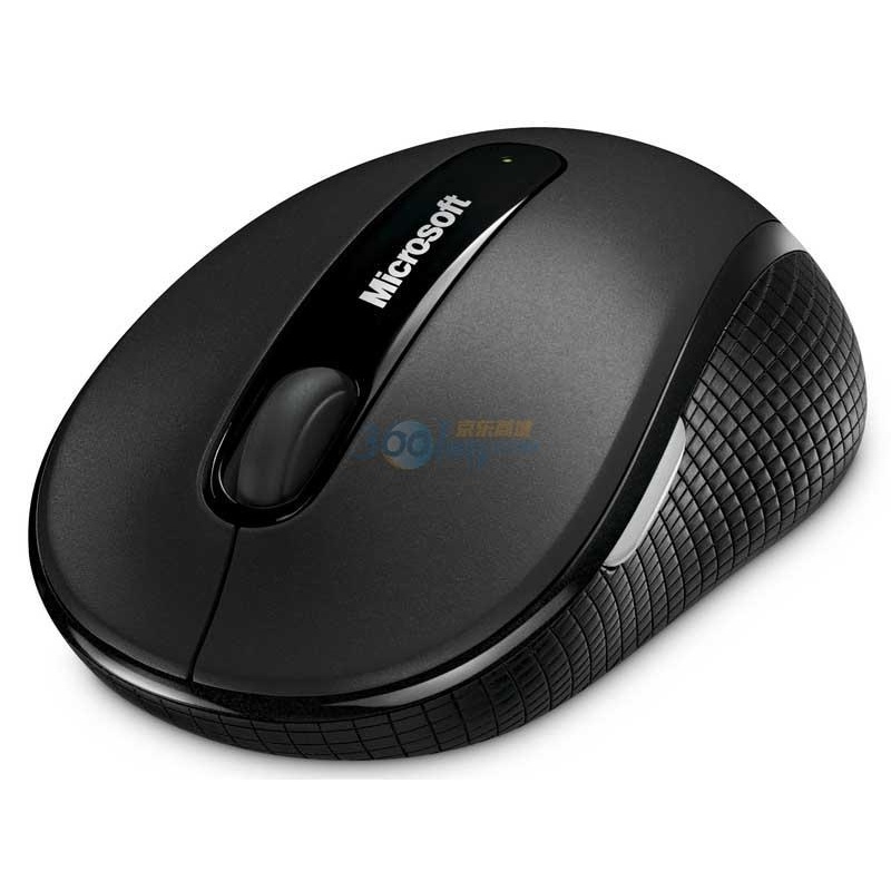 微软 (Microsoft) 无线蓝影便携鼠标4000 石黑 | 无线带USB收发器 纵横滚轮 可定制按键 蓝影技术 办公鼠标