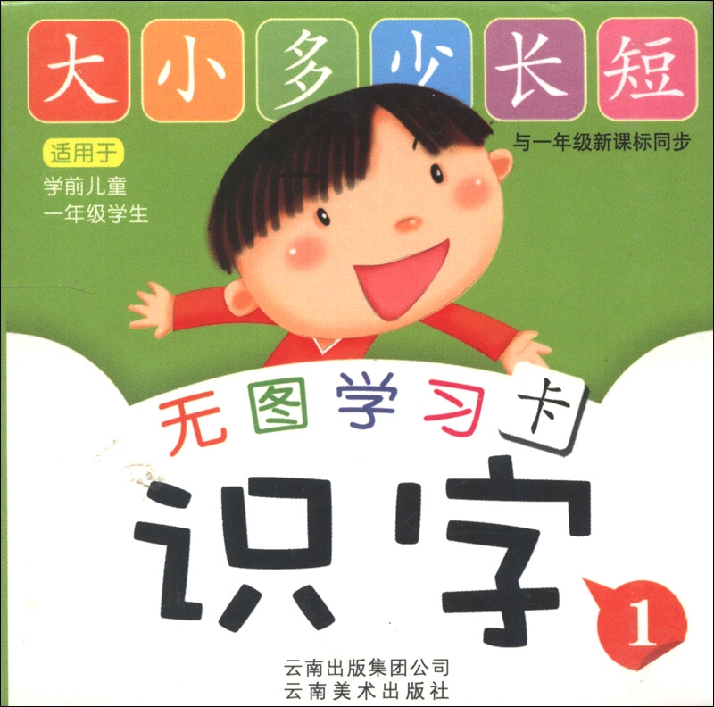 无图学习卡：识字（1）（与一年级新课标同步）（适用于学前儿童一年级学生）封面