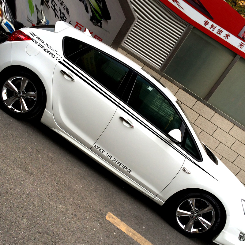 别克英朗xt车贴改装 腰线英朗整车贴纸 车身拉花 英朗gt bk-005 黑色