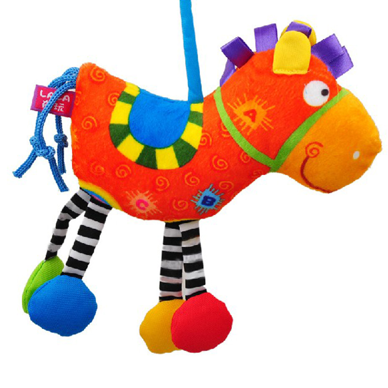 LALABABY拉拉布書布玩嬰兒床掛抓握搖鈴?fù)婢?快樂小馬掛 60095 小馬