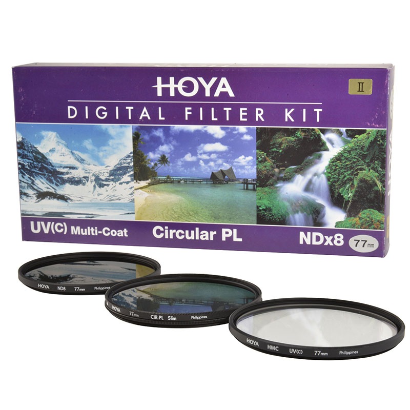 保谷（HOYA）uv镜 77mm 滤镜 偏振镜  NDX8减光镜  套装
