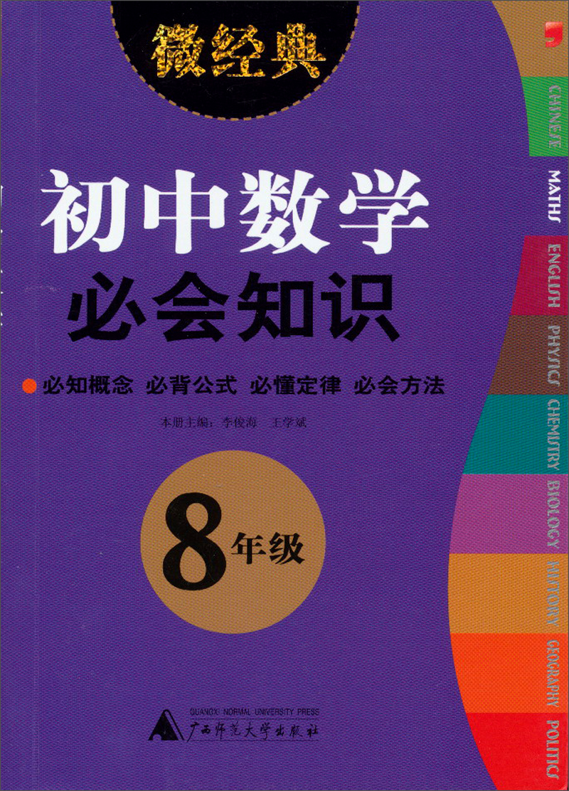 2013微经典：初中数学必会知识（8年级）封面