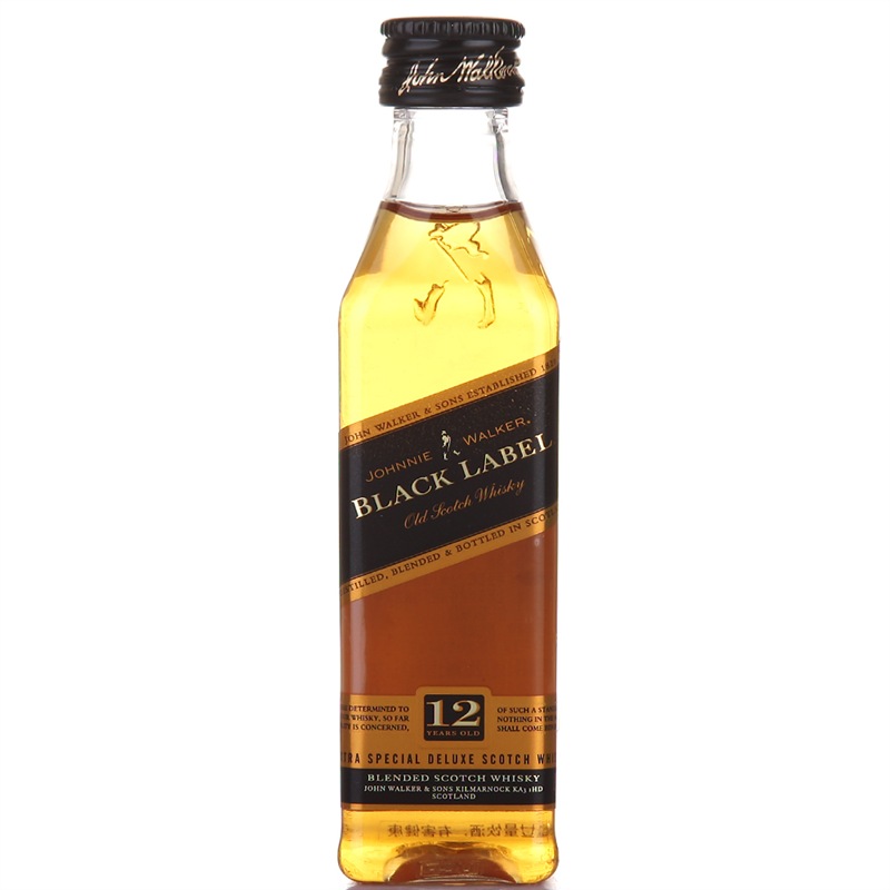 尊尼获加（Johnnie Walker）洋酒 黑牌调配型苏格兰威士忌 50ml