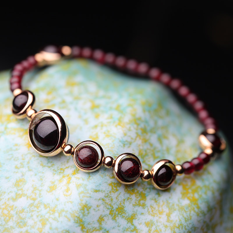 凤凰涅磐手链女串珠手串石榴石水晶手饰中秋礼物手工民族风中国风小众