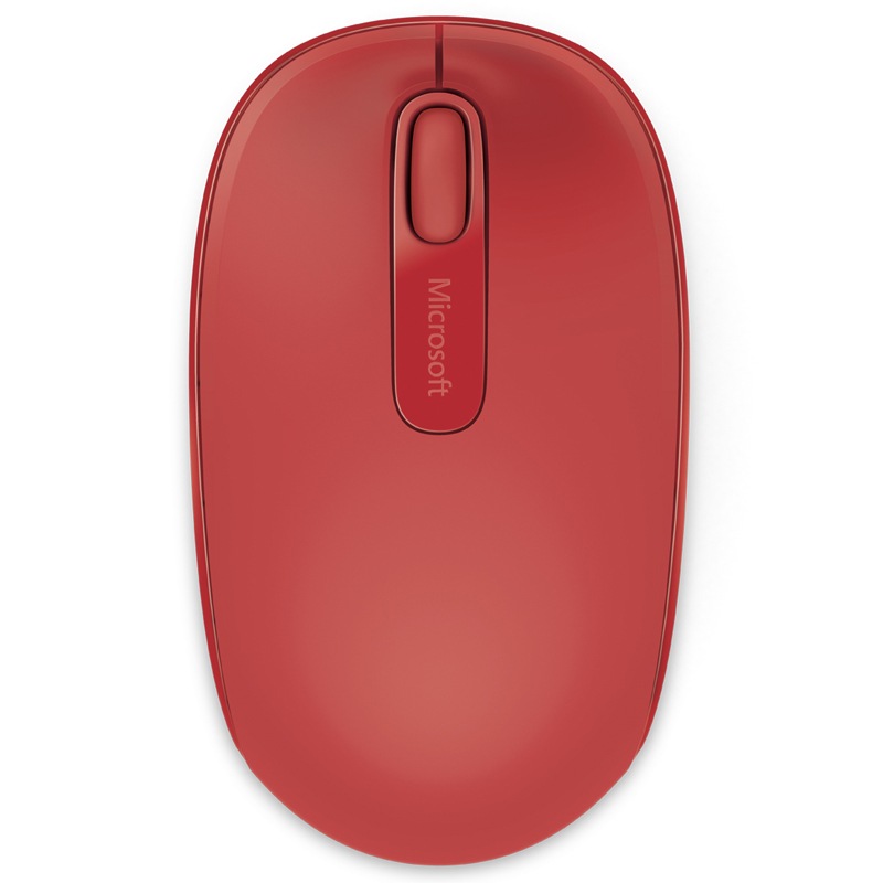 微软 (Microsoft) 无线便携鼠标1850 火焰红 | 无线2.4GHz Nano接收器 轻巧便携 多色可选 办