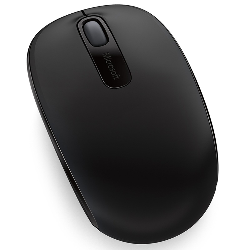 微软 (Microsoft) 无线便携鼠标1850 暗夜奢华黑 | 无线2.4GHz Nano接收器 轻巧便携 多色可选 办公对称鼠标