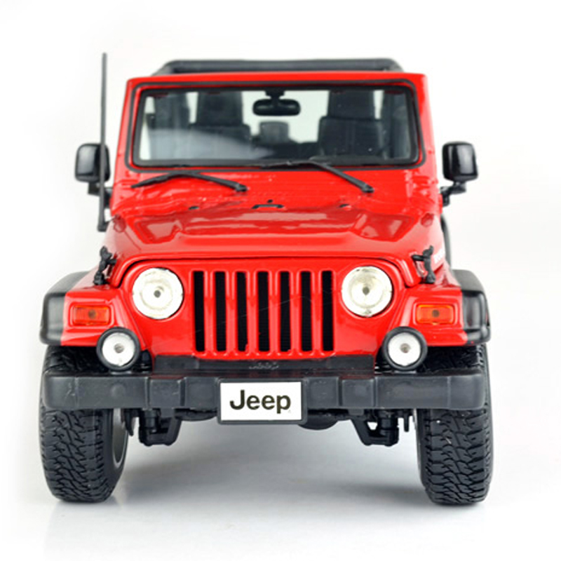 美驰图 合金车模1:18 jeep牧马人吉普车模 SUV仿真汽车模型收藏送礼摆放 敞篷红