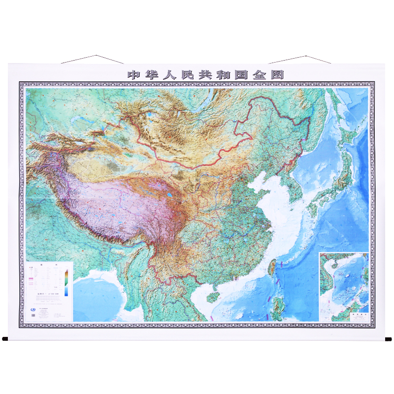2019版 中国地形图 3米*2.2米 超大型高清防水挂图