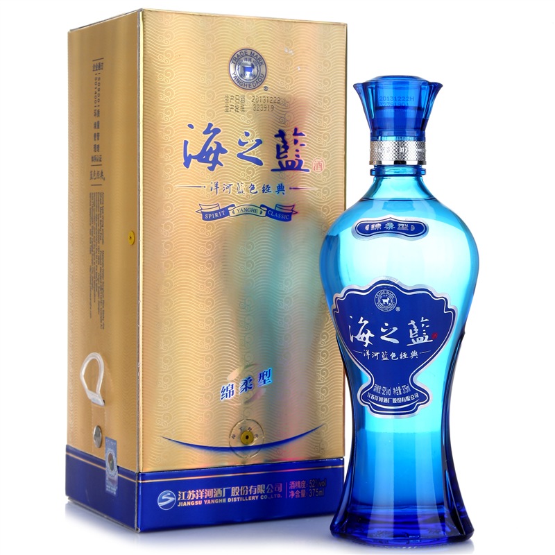 洋河 蓝色经典 海之蓝 浓香型白酒 52度 375ml 单瓶装