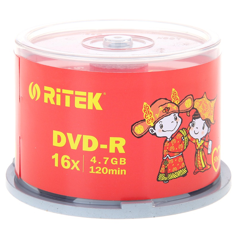 铼德(RITEK) 婚庆系列 DVD-R 16速4.7G 空白光盘/光碟/刻录盘 桶装50片