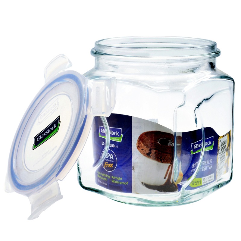 glasslock韩国进口大容量玻璃储物罐收纳罐密封罐ip5911500ml