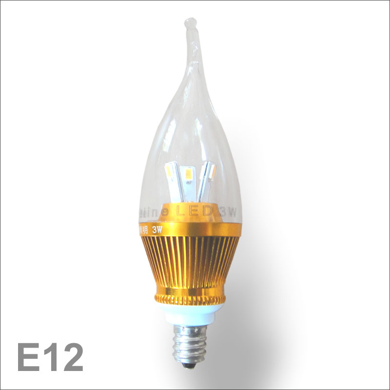 倍靚照明 拉尾燈蠟燭燈泡 led小螺口仿白熾燈式360度發(fā)光E12E14暖黃光QL03H02FB 暖黃3000-3500K 3瓦E12
