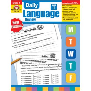 Evan-Moor Daily Language Review Grade 1 TE 每日练习系列 语言复习教师版一年级 美国加州教辅