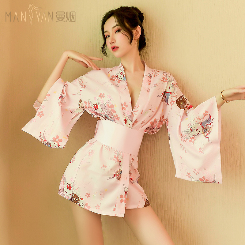成人情趣内衣性感睡衣恋恋兔日系和服浴袍透视装夫妻房事开襟睡裙制服