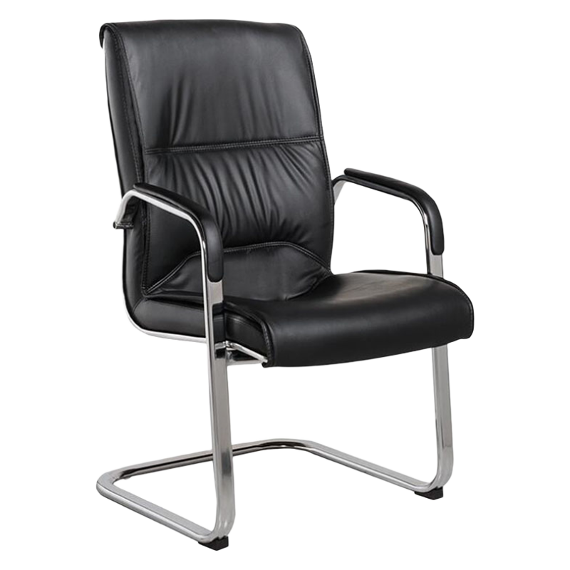 环迪培训会议椅职员皮质办公椅弓形简约现代办公室员工电脑椅会客椅子 弓形脚 西皮