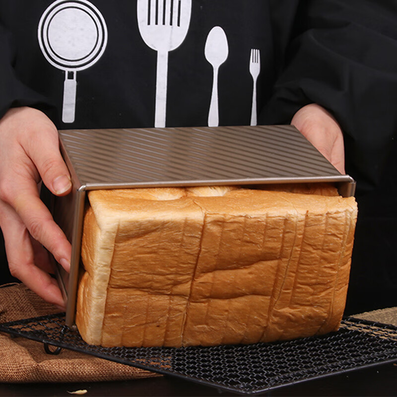 拜杰吐司模具不粘吐司盒450g带盖金色面包模具土司盒烤箱蛋糕烘培模具
