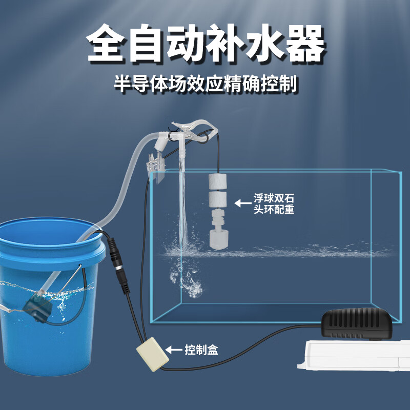 海水缸鱼缸水位开关全自动控制器液位补水泵水箱加感应器抽水浮球