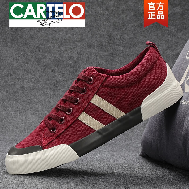 卡帝乐鳄鱼男鞋系带春秋低帮透气简约百搭韩版运动休闲平板鞋潮软底