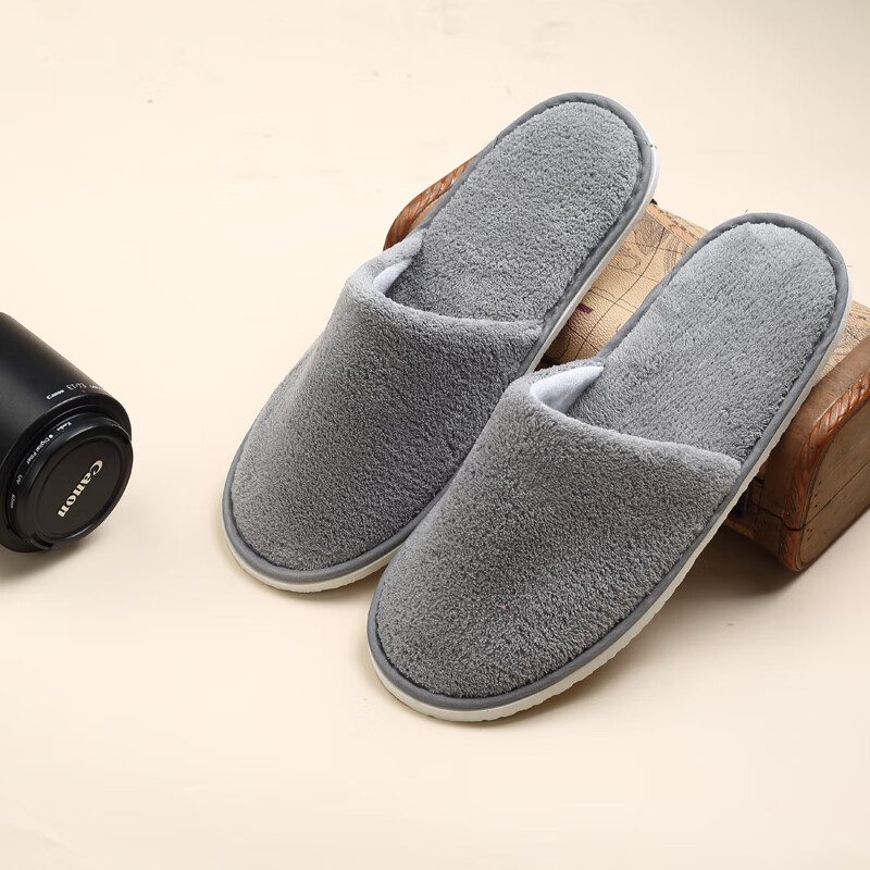 odek pianan高档【10双装】一次性拖鞋待客拖鞋珊瑚绒宾馆防滑定制男