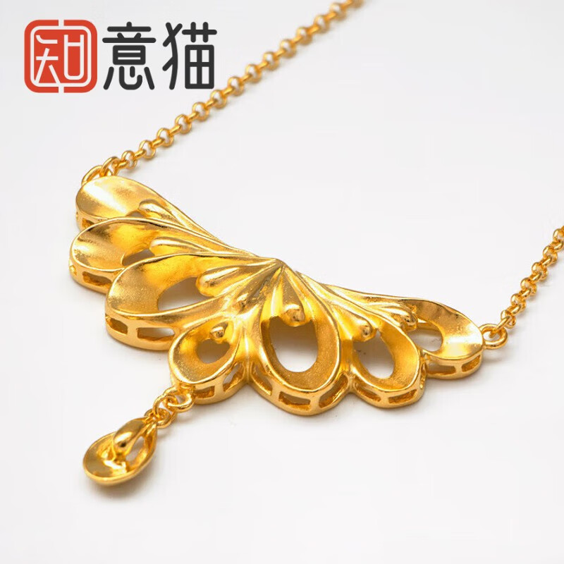 法传承仿金项链女孔雀镀越南沙金结婚新娘项链女锁骨链简约颈饰 款式1