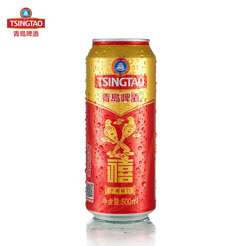 青岛啤酒（TsingTao）千禧临门喜庆啤酒原麦汁浓度11°P 500mL 12罐