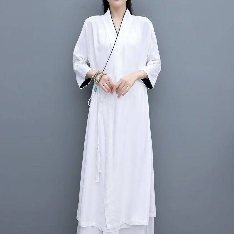 网禾(wanghe)春秋禅意女装禅服居士服套装新款中国风交领系带汉服居士