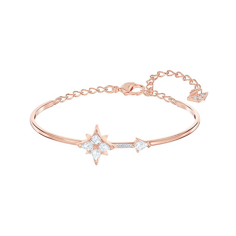 施华洛世奇 玫瑰金八角星手链手镯 浪漫星星 镀玫瑰金色 时尚饰品