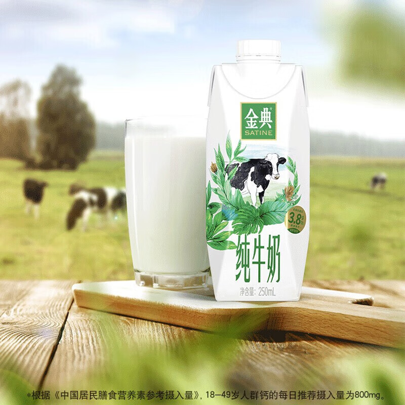 伊利金典纯牛奶梦幻盖250ml*10盒*2箱 3.8g蛋白质 标准