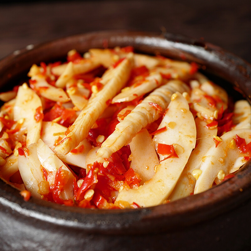 虎钢馋泡椒竹笋酸辣味笋尖笋丝笋片开袋即食罐装重庆方竹笋泡菜下饭菜