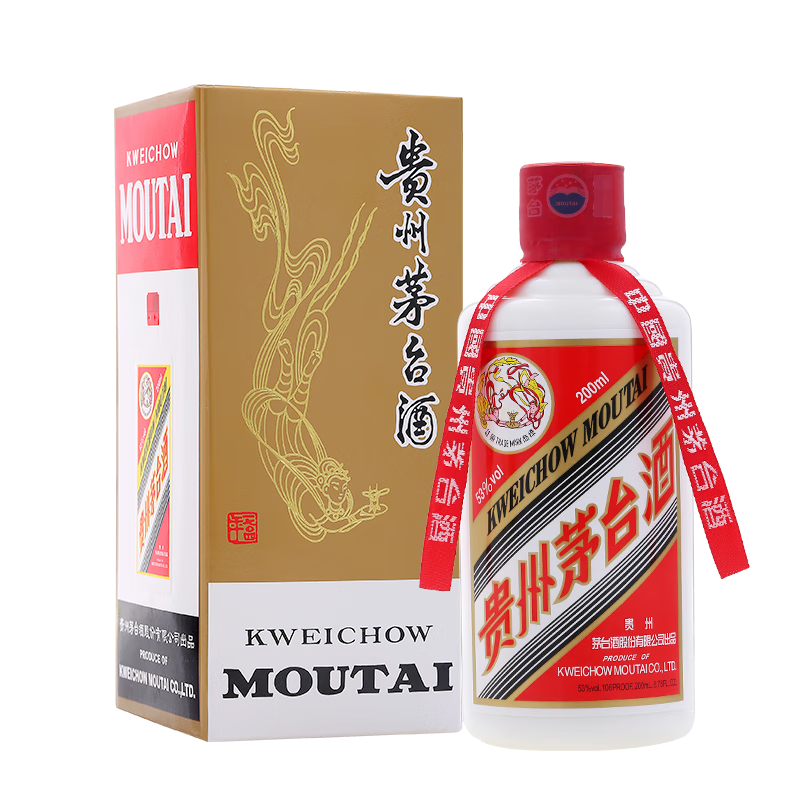 MOUTAI 茅台 飞天茅台 2021年 53%vol 酱香型白酒 200ml 单瓶装