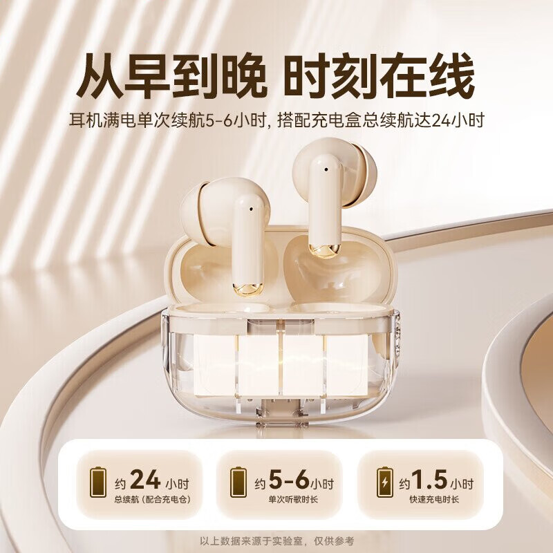 BOOCHI【新款丨智能丨高清降噪】蓝牙耳机无线耳机超长续航入耳式游戏运动健身高音质适用苹果华为小米 【杂音隔绝】【高清通话.白色】