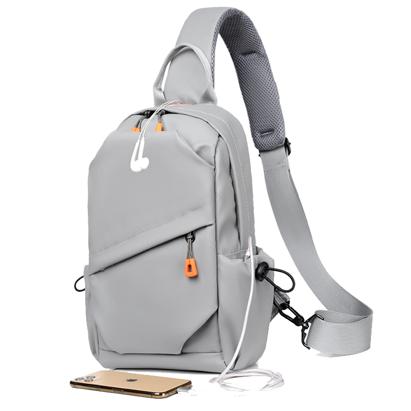 百亿补贴:酷咖斜挎包男士手机胸包多功能单肩背包防泼水牛津布休闲平板包 灰色【防水面料】52.92元