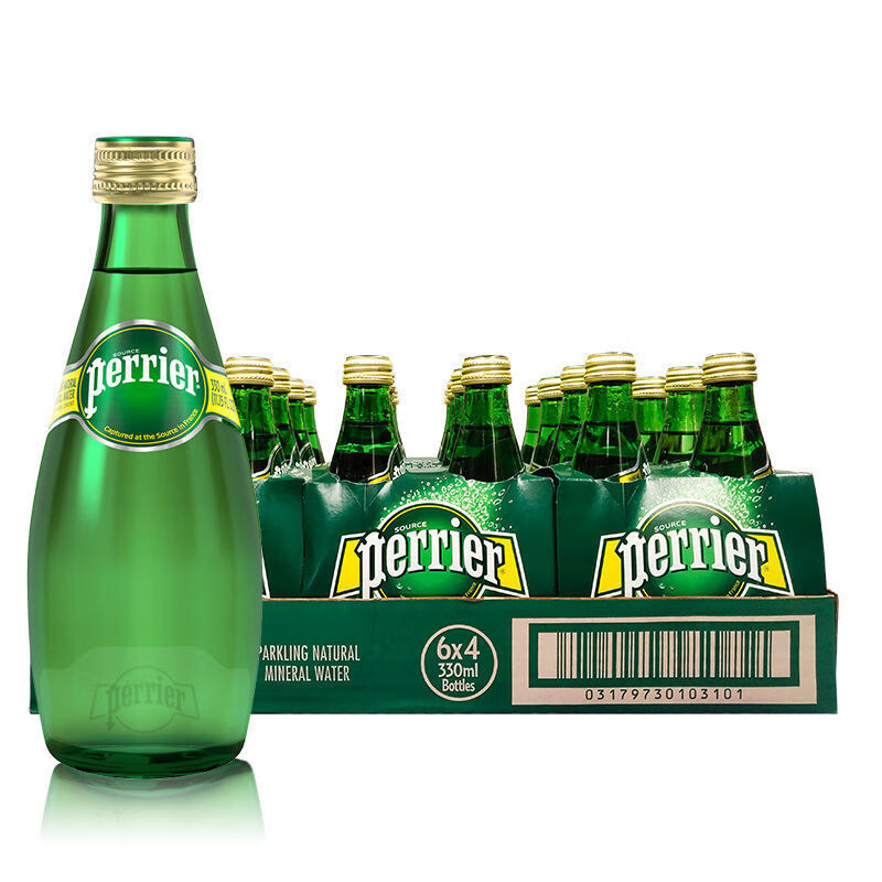 perrier法国巴黎水 330ml*24瓶原味perrier玻璃瓶天然含气 巴黎水:330