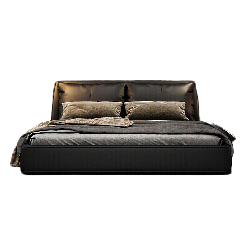 【现货闪发】季勤 床 意式轻奢床主卧进口纳帕皮床北欧风现代简约高箱床双人婚床1.8米卧室软包床家具 【现货闪发】单床+泰国乳胶床垫+床头柜*2 1500mm*2000mm 储物气压结构