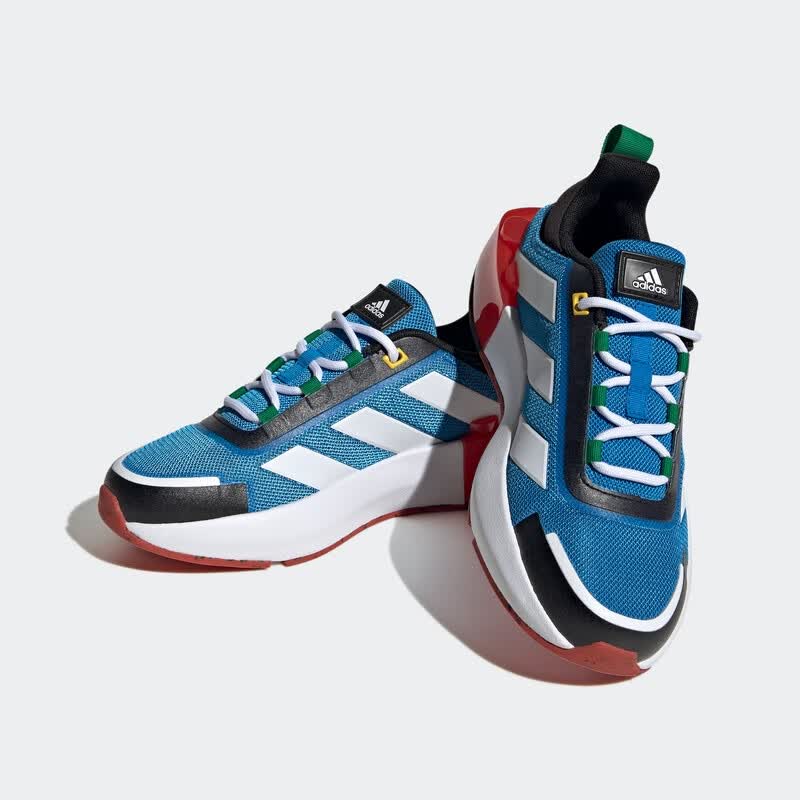 adidas阿迪达斯轻运动tech rnr j乐高积木男大童休闲舒适跑步鞋 蓝色