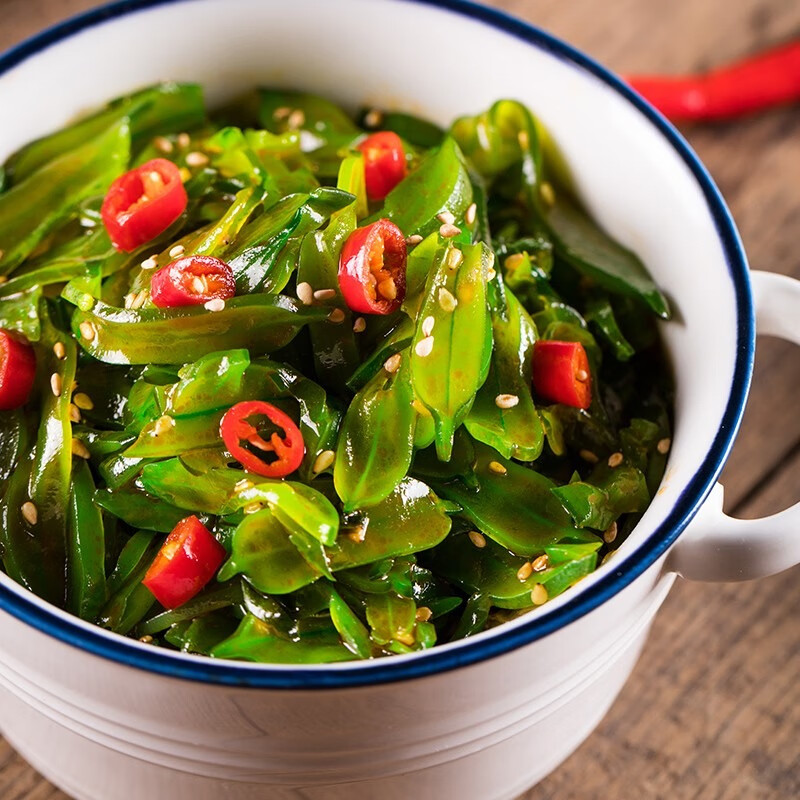 海狸先生 香辣梗片裙带菜边海带海白菜新鲜即食下饭菜拌饭拌面 脆爽裙带菜15g*30袋(小包装)
