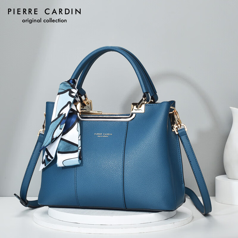 皮尔卡丹(pierre cardin)女士包包真皮妈妈包牛皮手提包女士新款简约