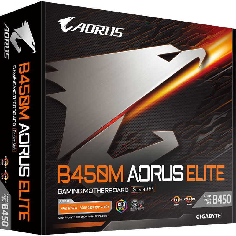 技嘉 小雕 B450M AORUS ELITE 主板 支持3060TI/3070/3600/3600X/3700X(AMD B450/Socket AM4)