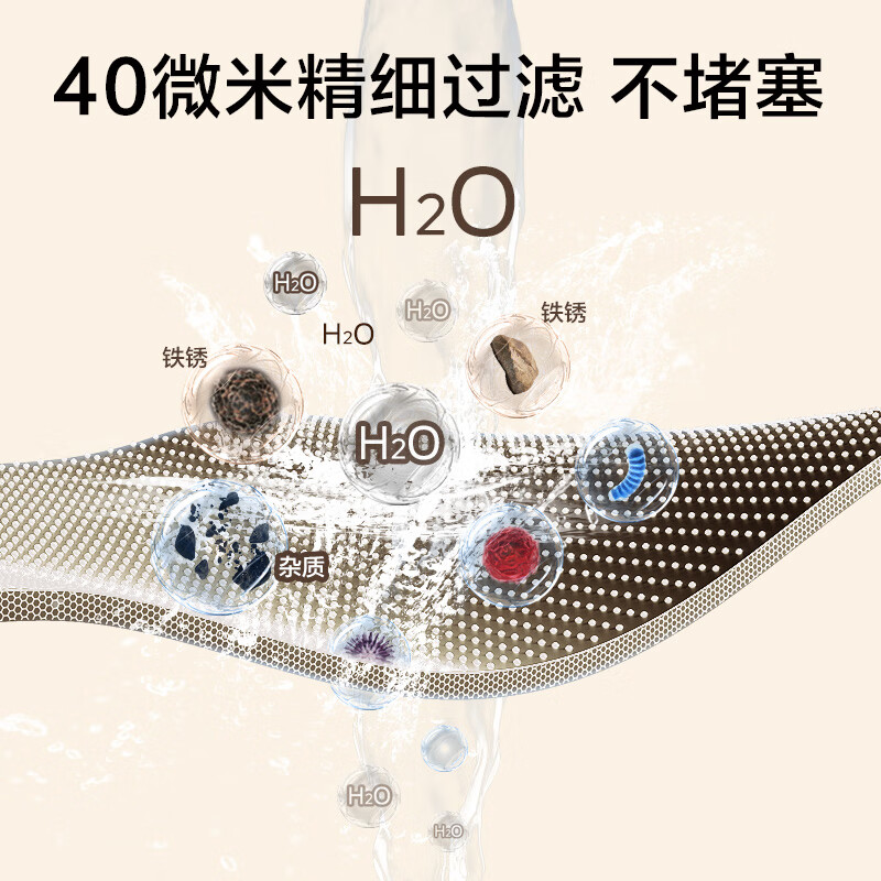 美的（Midea）【终身保障】美的前置过滤器自动清洗反冲洗家用净水器全铜滤水器 QZBW20S-27S