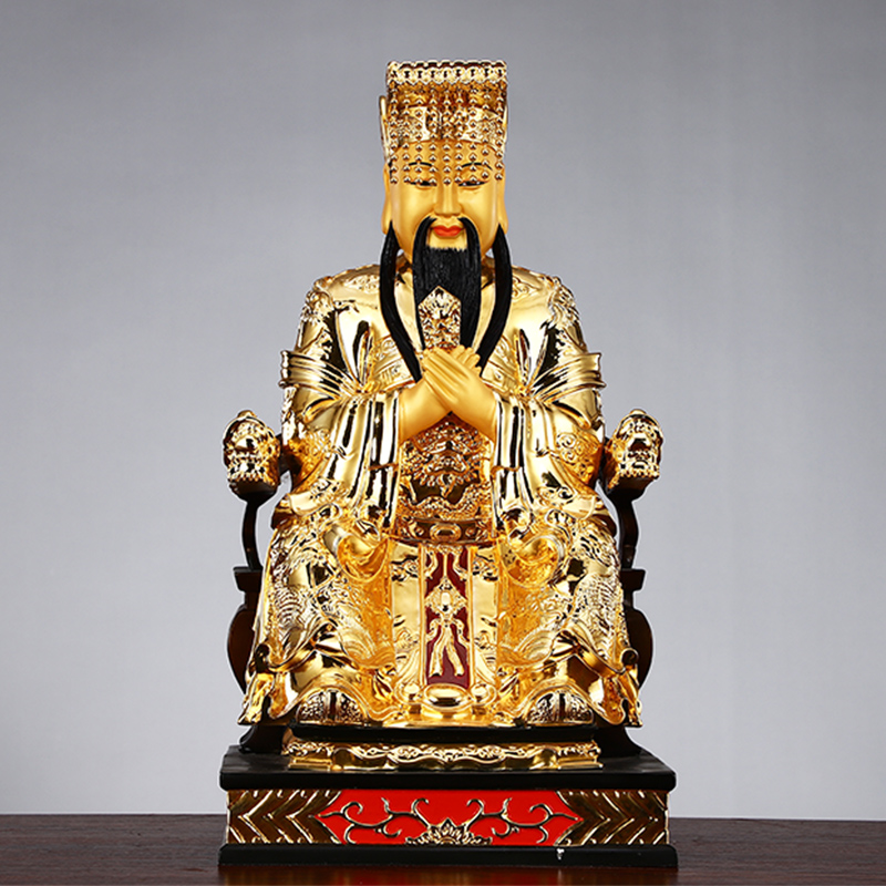 圆通 铜鎏金玉帝王母佛像 玉帝神像 玉黄大帝王母娘娘居家供奉摆件 30
