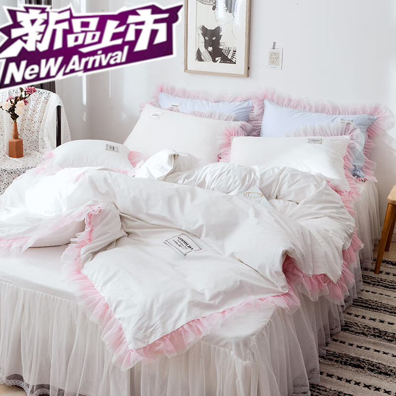 8床裙ins床单 可儿-白色 1.2*2.0米床