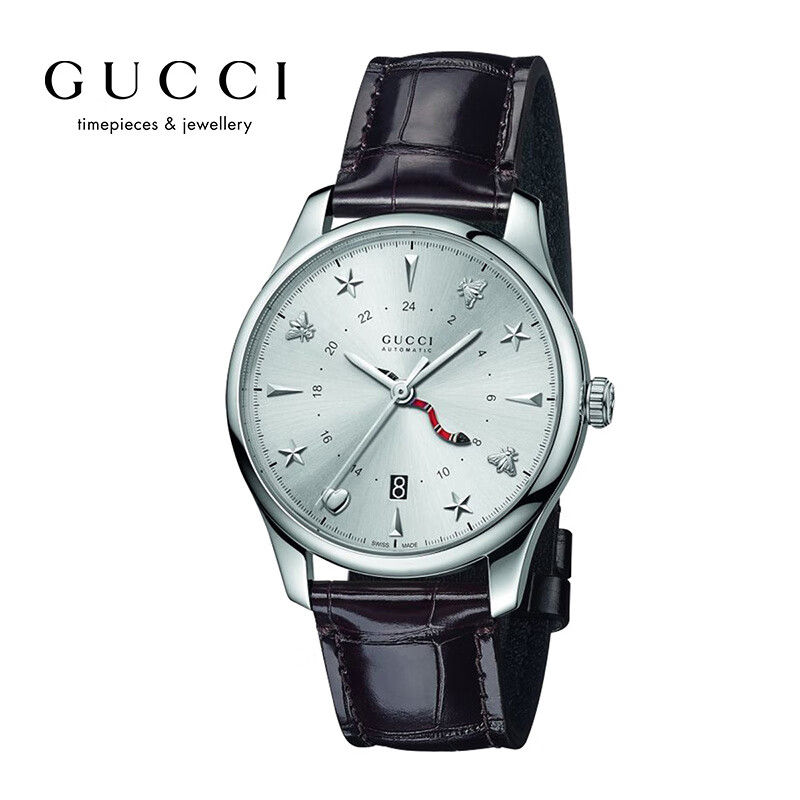 gucci 古驰 g-timeless系列男士手表 银色旭日纹表盘 自动机械男表