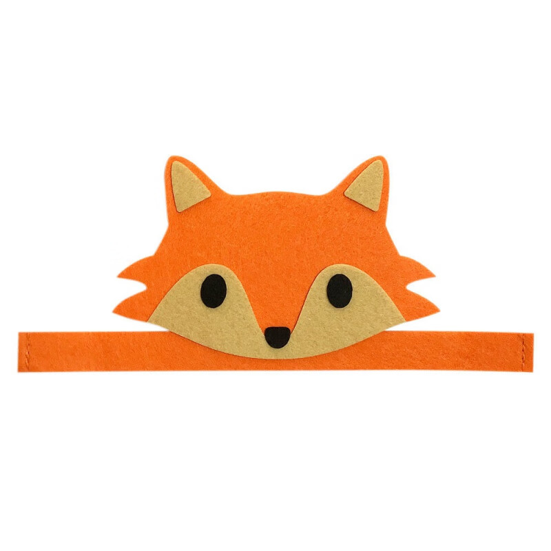 动物头饰幼儿园儿童动物头饰幼儿园绘本表演道具 狐狸 毛毡布(松紧带