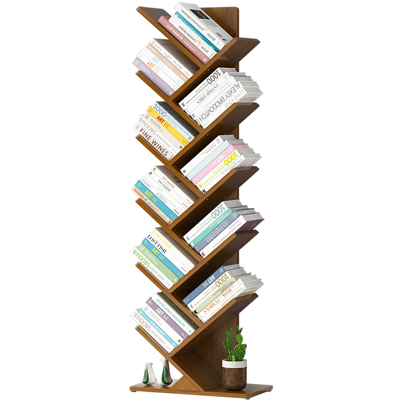 竹艺佳（ZHUYIJIA） 书架创意树形简约落地卧室收纳置物架客厅简易储物书房落地多层 六层-树型书架