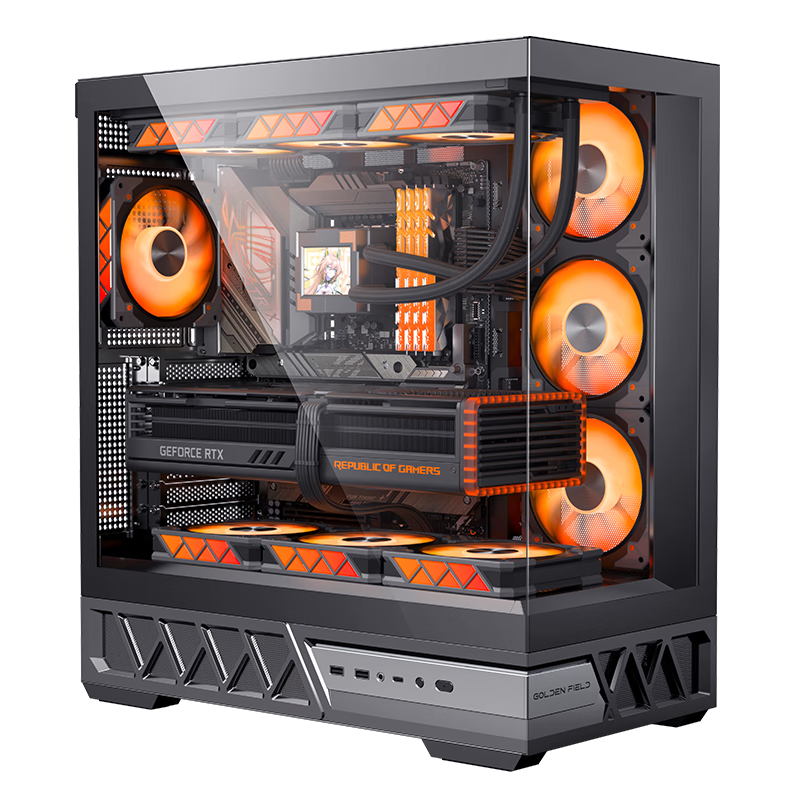 Golden fieldƽ ɫ Ϸ̨ʽ ˫360ˮ ATX//ֱ֧/270㺣