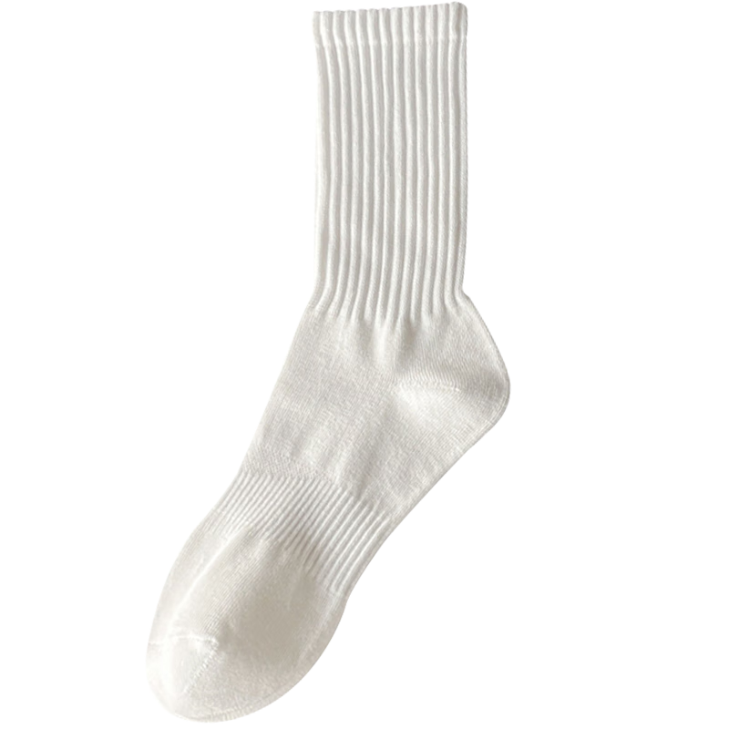 寶蓋丁襪子冬季男士運(yùn)動(dòng)中筒襪白色純色襪秋冬長筒襪百搭低幫短襪吸汗 船襪款：2白+2黑 均碼