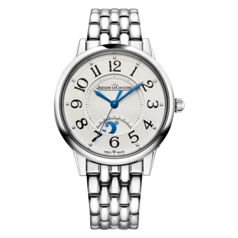 积家（Jaeger） 手表女士自动机械机芯昼夜显示瑞士腕表34mm钢带银盘3448110女表