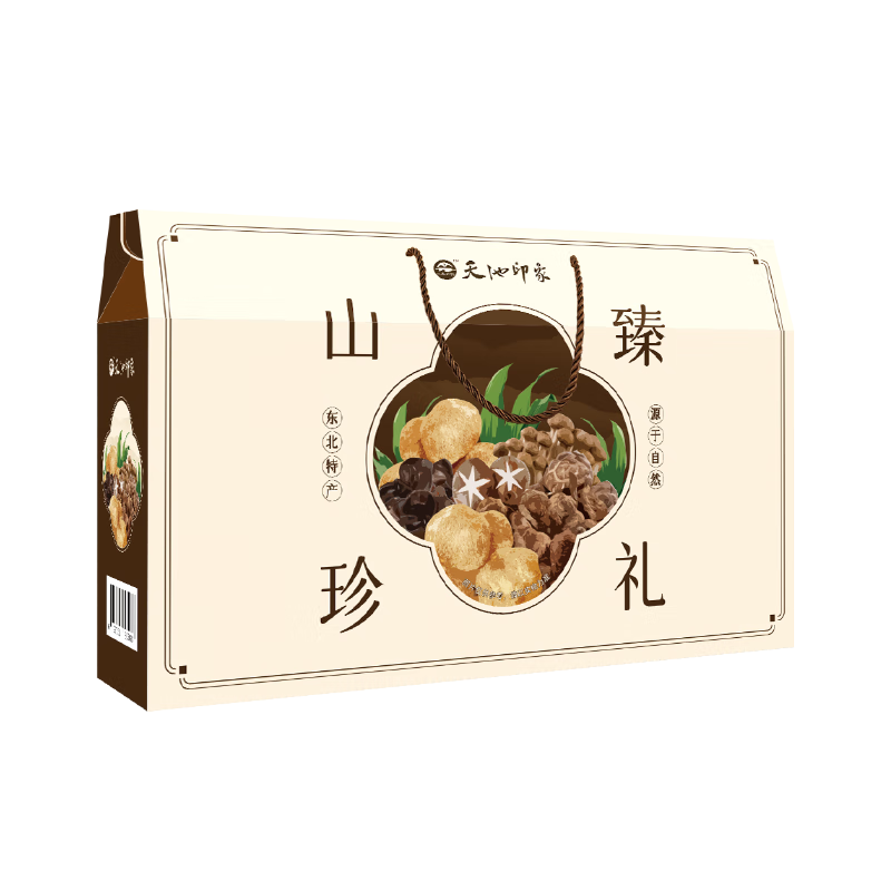長白山寶地東北菌菇禮盒山珍干貨木耳榛蘑香菇猴頭菇特產(chǎn)山貨大禮包節(jié)日禮品 天池印象 山珍菌菇禮盒100g*6盒